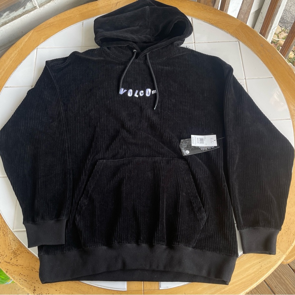 Volcom New Eden Corduroy Hoodie Medium Oversized Skate Grunge Pullover NWT